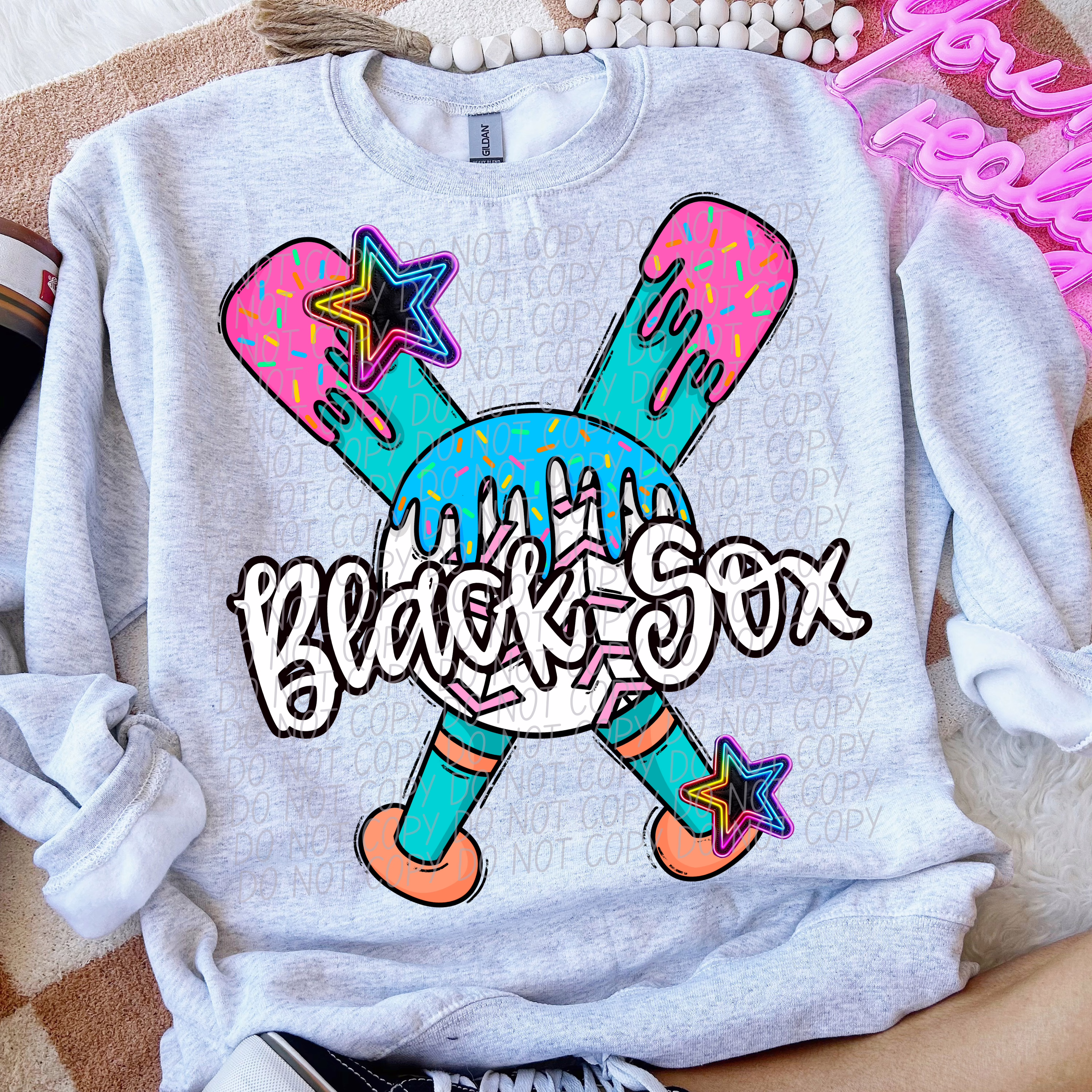 Black Sox Baseball Drip Black Sox Baseball Drip