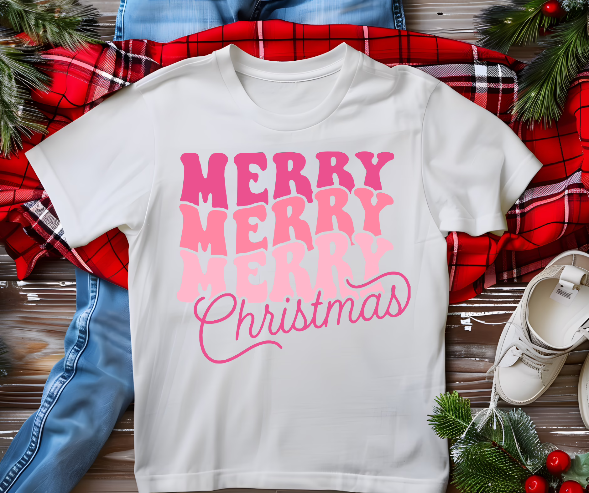 Merry Merry Merry Christmas Pink Merry Merry Merry Christmas Pink